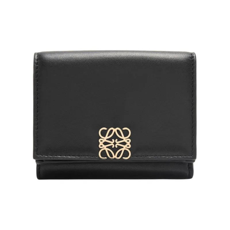 LOEWE Bright Nappa Calfskin Wallet Women's Black-0