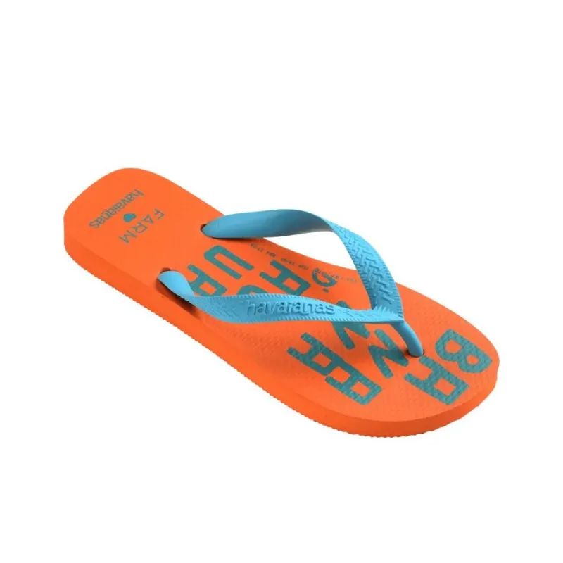 FARM RIO x Havaianas Abrasion Resistant Slip Resistant Flip Flops Women's Orange Blue-1