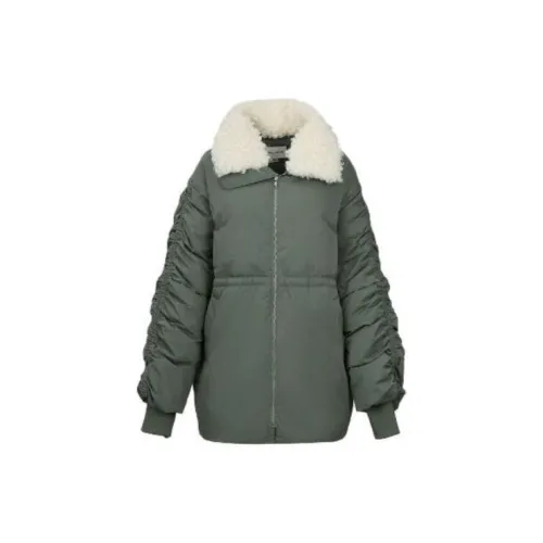 URBAN REVIVO Down Jackets Women's Gray Green