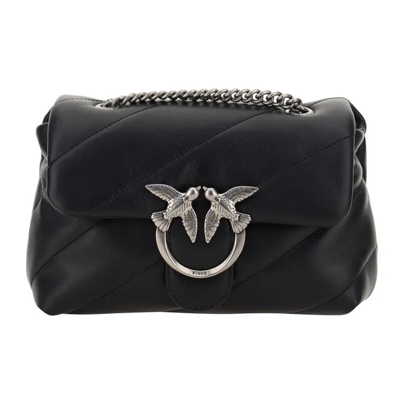 PINKO Puff Calfskin Crossbody Bag, Shoulder Bag Women's Black-1