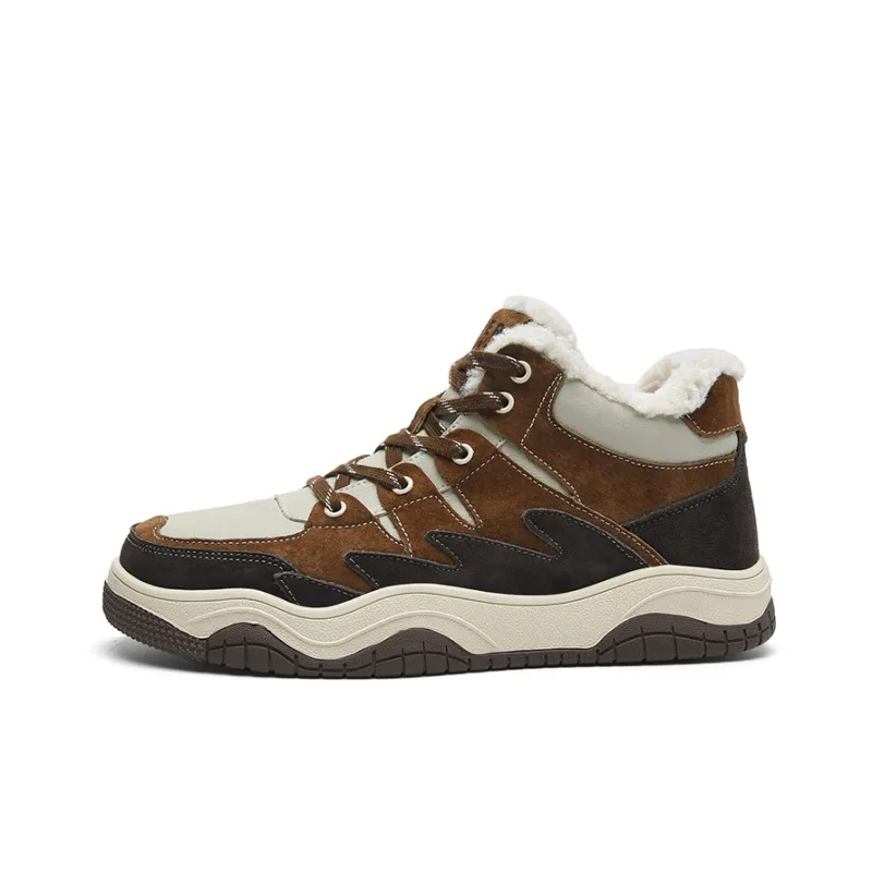 JEEP SPIRIT Warm Water-Resistant Wear-Resistant Slip-Resistant Coverage Short Snow Boots Men's Light Sandy-1