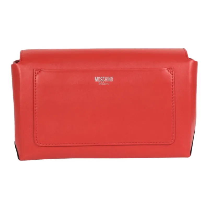 MOSCHINO Leather Shoulder Bag Crossbody Bag Women's Dreamy Red & Purple-3