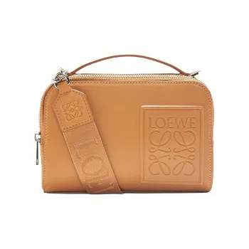 LOEWE Satin Cow Leather Camera Bag Handbag Shoulder Bag Crossbody Bag Mini Men's Warm Sand Yellow