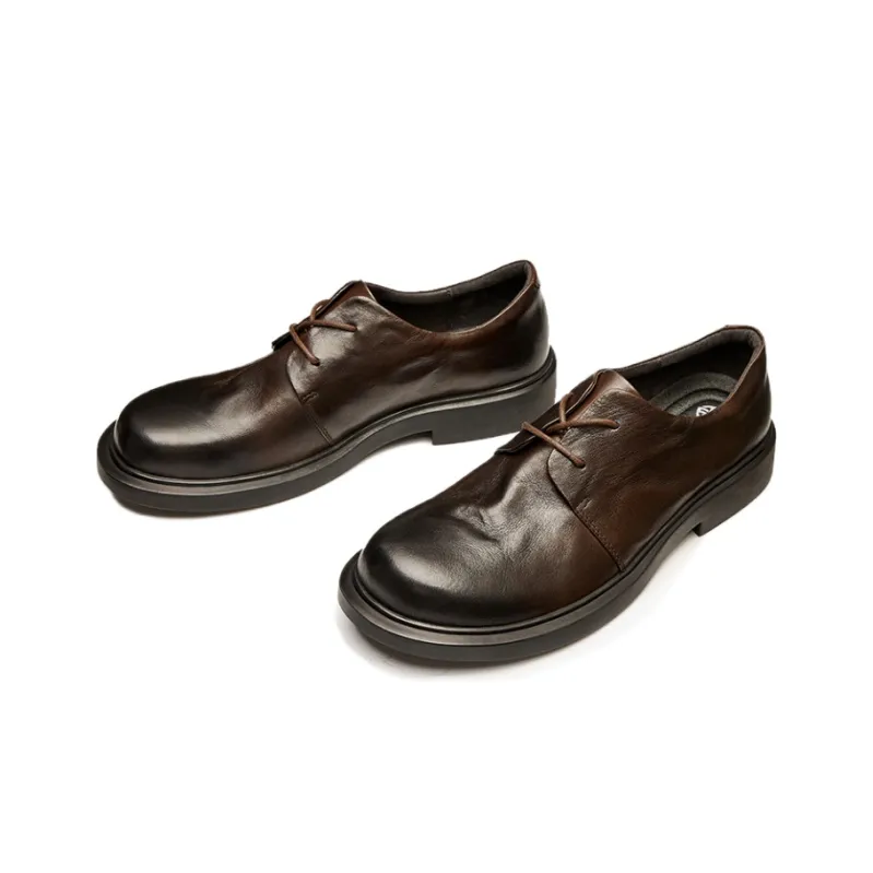 Brounvanm Dress Shoes Men Low Top Coffee/Black/Gray-1