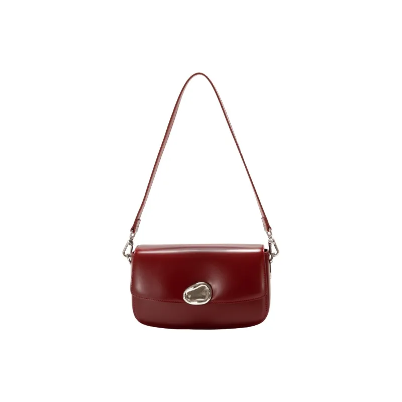 GXFMOD Cow Leather Small Square Bag Shoulder Bag Medium Size Women's Burgundy-0