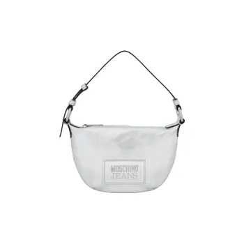 MOSCHINO Jeans Logo Patch Metallic Effect Shoulder Bag