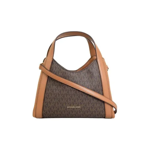 MICHAEL KORS Canvas With Leather Single Room Crossbody Handbags Women's Brown & Acorn