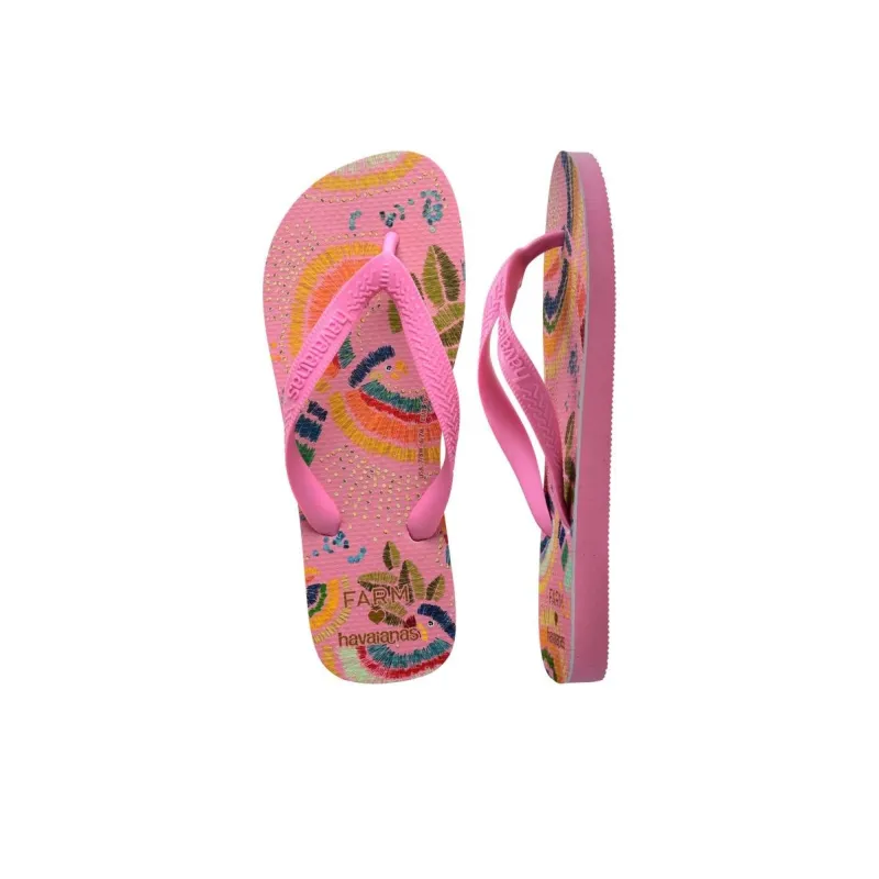 FARM RIO x Havaianas Abrasion Resistant Flip Flops Women's Pink-4