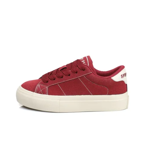 B10CROWN Canvas Shoes Women's Low-Top Red/Black/Gray