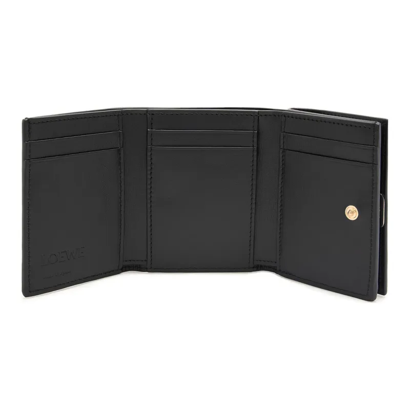 LOEWE Bright Nappa Calfskin Wallet Women's Black-4