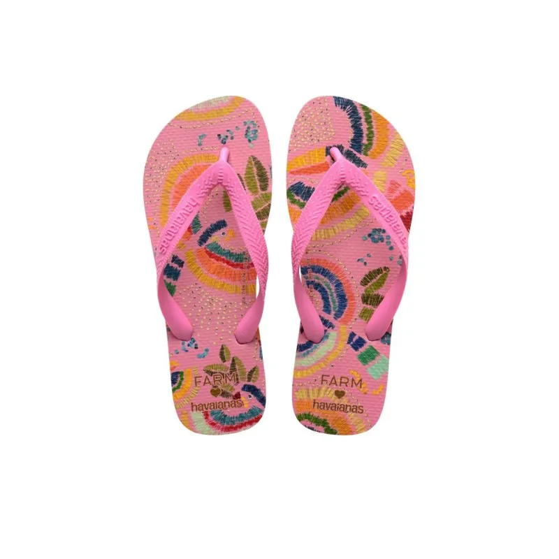 FARM RIO x Havaianas Abrasion Resistant Flip Flops Women's Pink-3