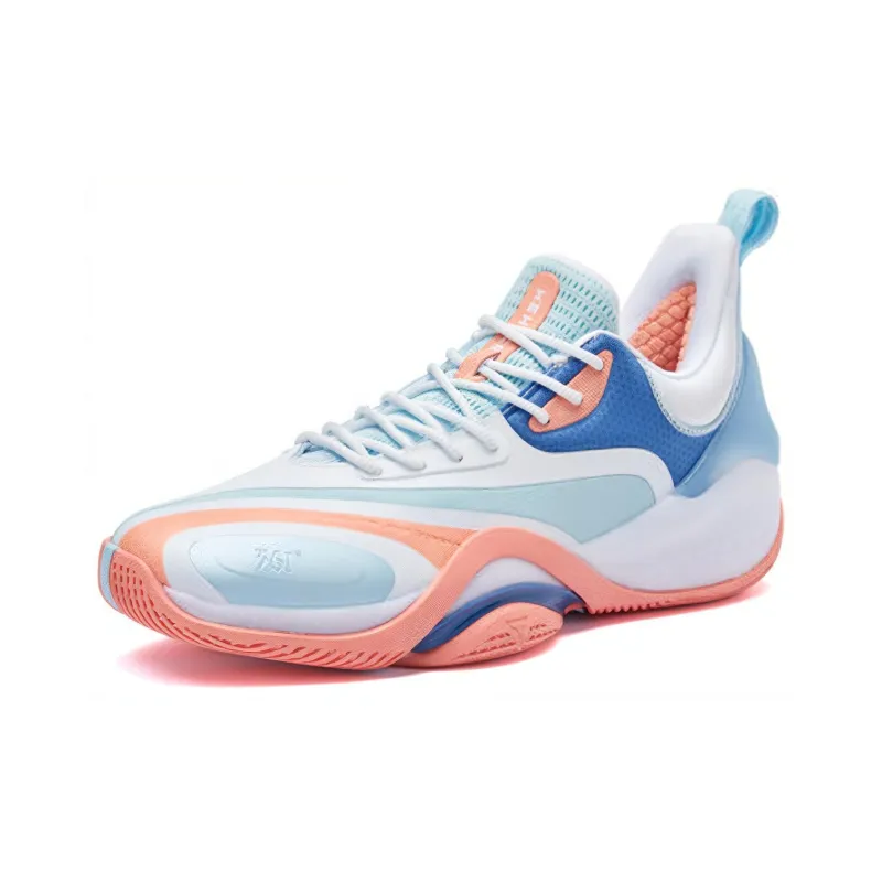 361° Cushioning Anti Slip And Wear Resistant Coverage Support Low Top Basketball Shoes Men's White Blue-2