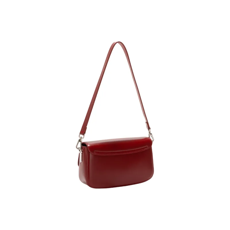 GXFMOD Cow Leather Small Square Bag Shoulder Bag Medium Size Women's Burgundy-2