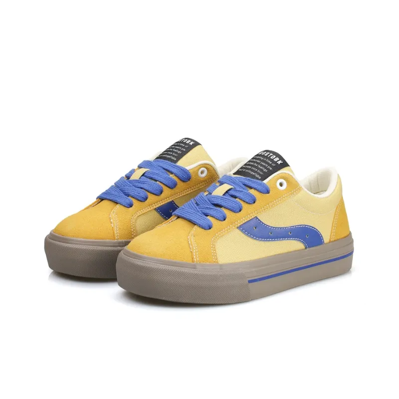 B10CROWN Low Top Skateboard Shoes Women's Yellow-4