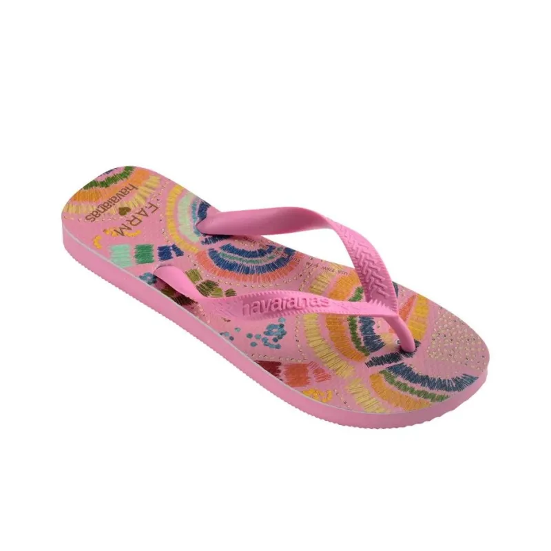 FARM RIO x Havaianas Abrasion Resistant Flip Flops Women's Pink-1