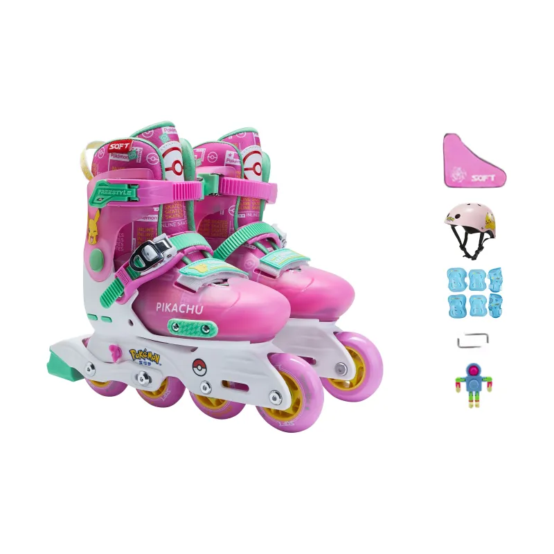 SOFT x BAOKEMENG Inline Skates Unisex 1 Pair Blue Yellow Pink-14