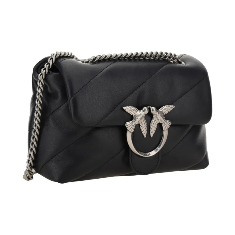 PINKO Puff Calfskin Crossbody Bag, Shoulder Bag Women's Black-2