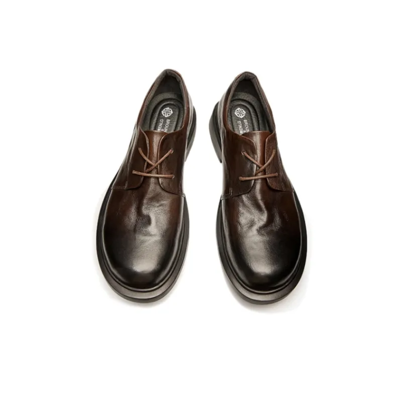 Brounvanm Dress Shoes Men Low Top Coffee/Black/Gray-3