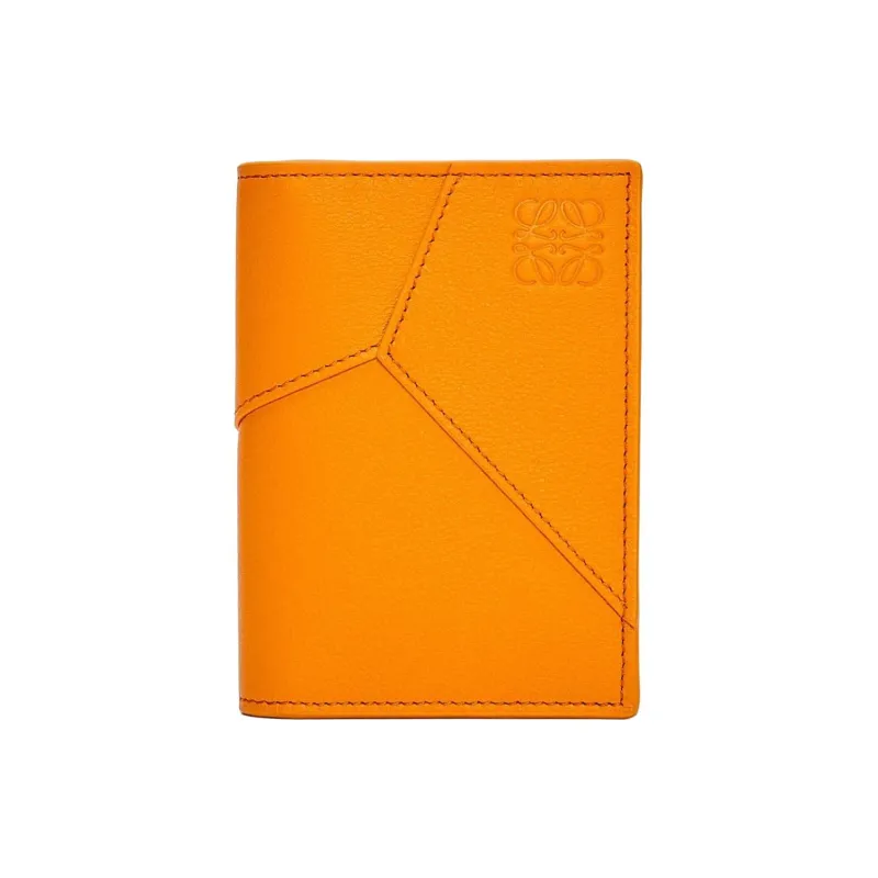 LOEWE Puzzle Classic Cow Leather Card Holder Men's Radiant Honey Orange-0