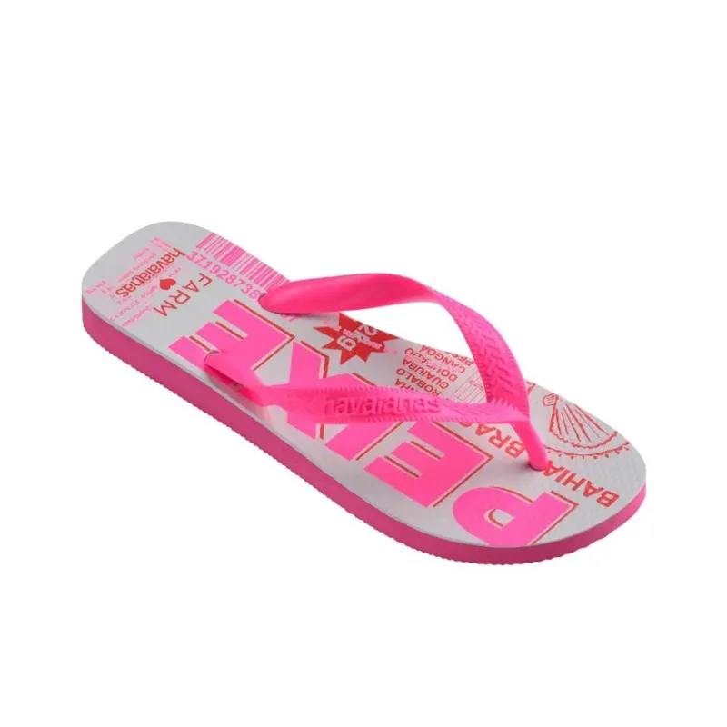 FARM RIO x Havaianas Abrasion Resistant Slip Resistant Flip Flops Women's Gray Pink-1