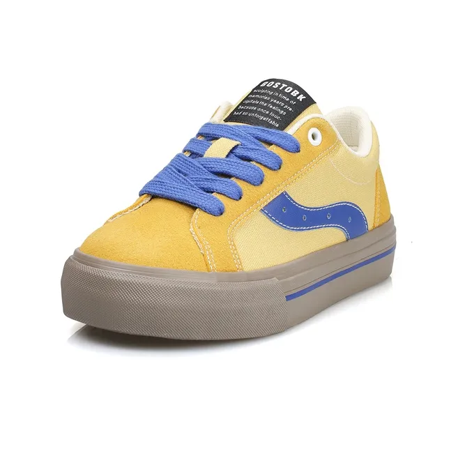 B10CROWN Low Top Skateboard Shoes Women's Yellow-2