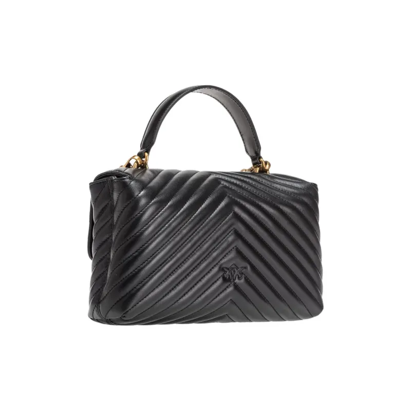 PINKO Leather Robin Bag Handbag Shoulder Bag Women's Black-4
