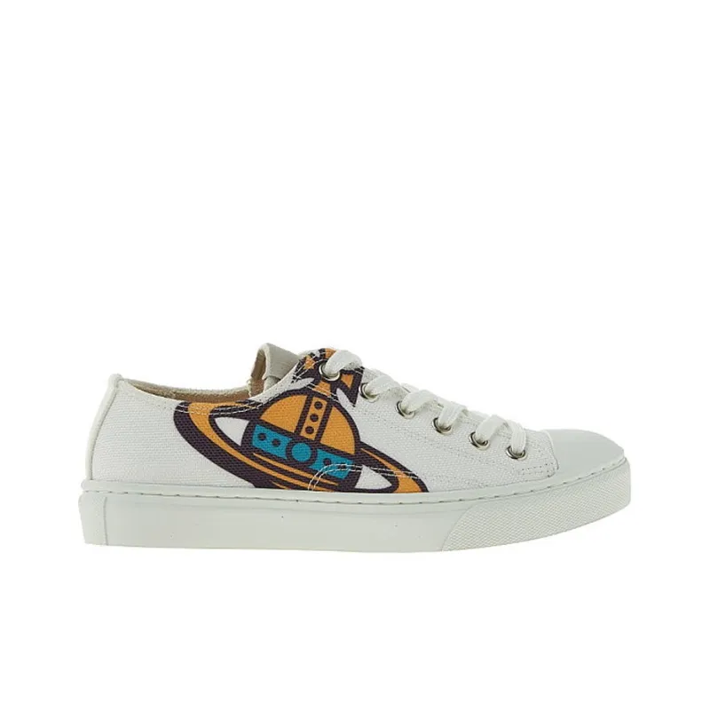 Vivienne Westwood Low Top Skateboard Shoes Women's White-1