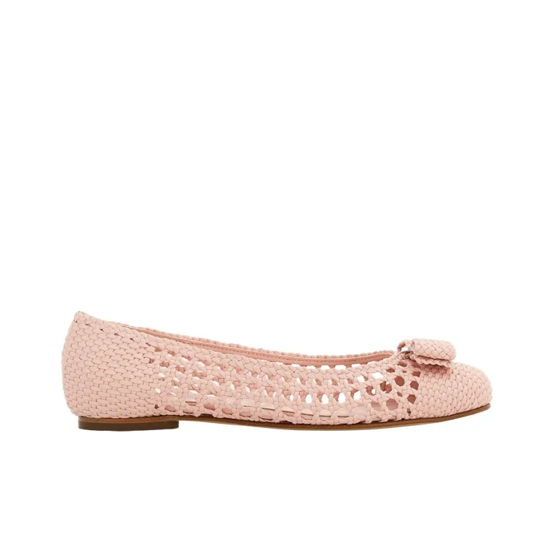 FERRAGAMO Vara-bow Woven Ballerina Shoes-1