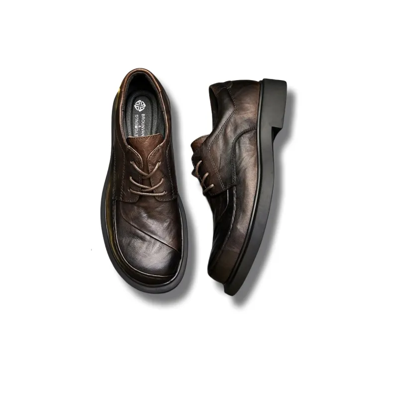 Brounvanm Men's Casual Shoes Men Low Top Coffee-2