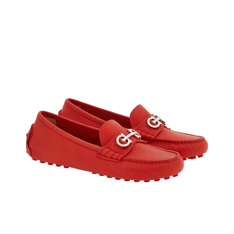 FERRAGAMO GANCINI Beanie Shoes Women's Red-2