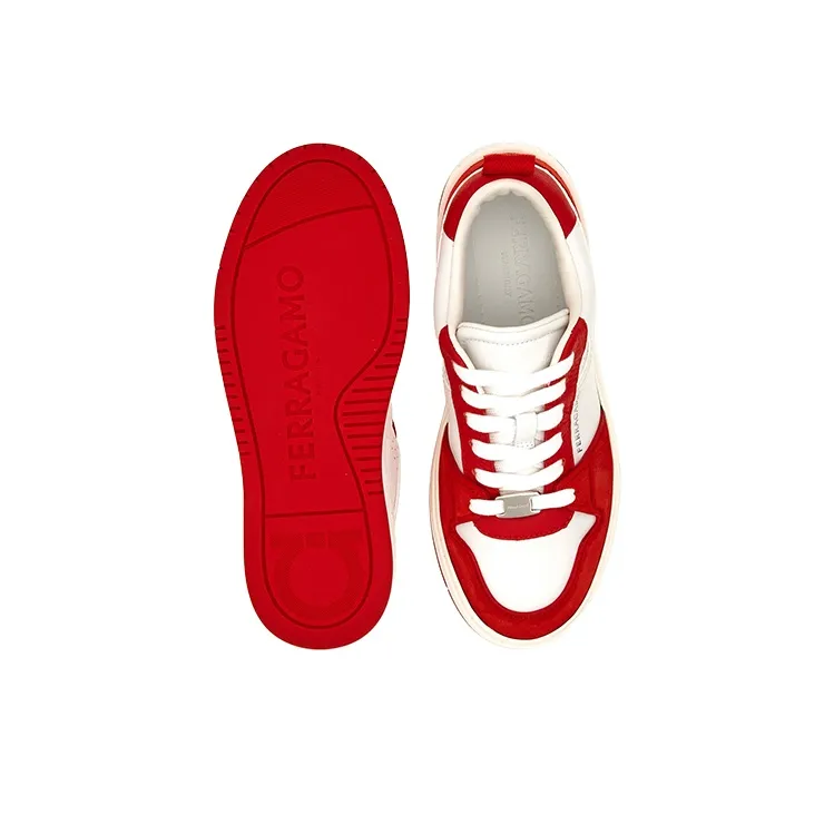 FERRAGAMO Panelled Leather Sneakers-3
