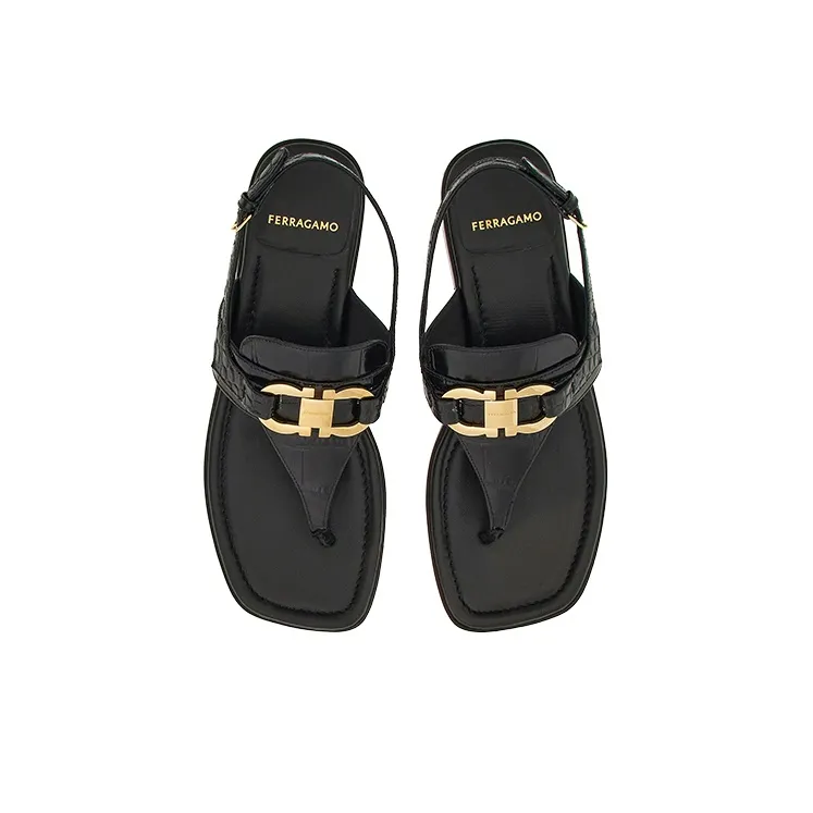 FERRAGAMO Gancini-buckle Leather Sandals-2