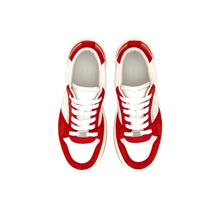 FERRAGAMO Panelled Leather Sneakers-2
