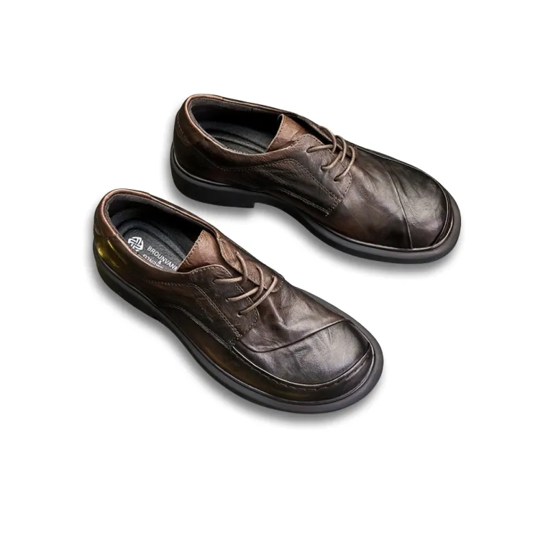 Brounvanm Men's Casual Shoes Men Low Top Coffee-4