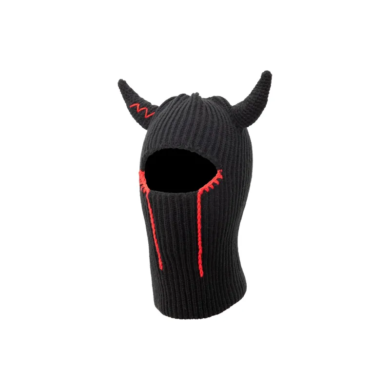 BAIJUAN Acrylic Bullhorn Hat, Knitted Cap Unisex-0