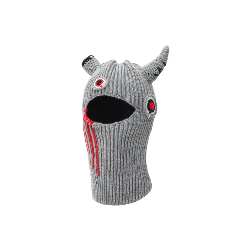 BAIJUAN Acrylic Bullhorn Hat, Knitted Cap Unisex-4