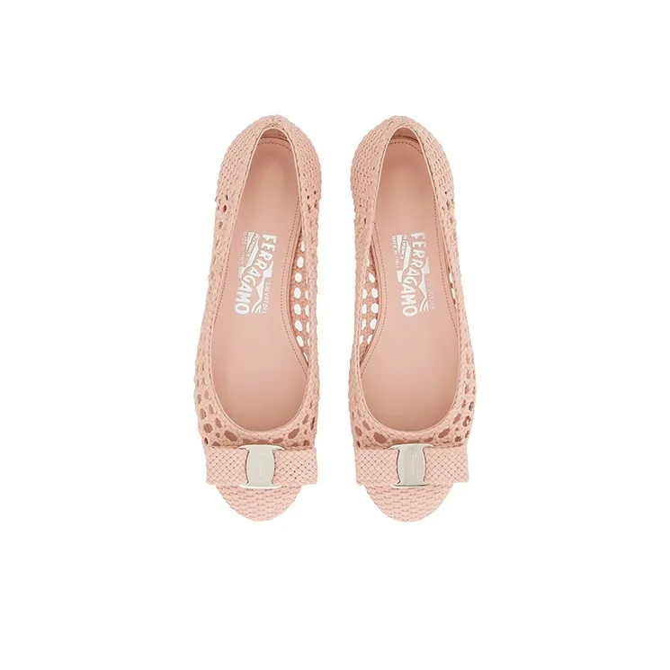 FERRAGAMO Vara-bow Woven Ballerina Shoes-3