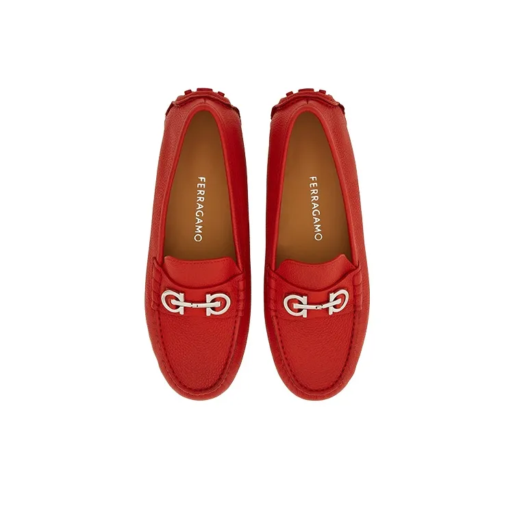 FERRAGAMO GANCINI Beanie Shoes Women's Red-3