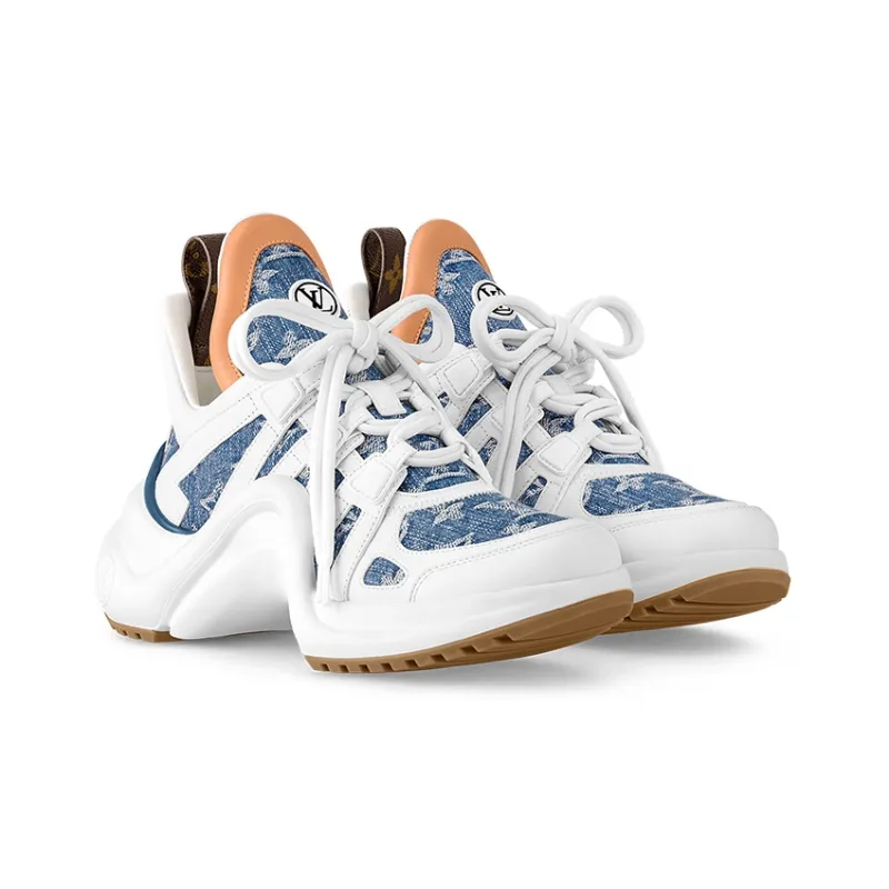 LOUIS VUITTON Archlight Low Top Casual Shoes Women's White Blue-2