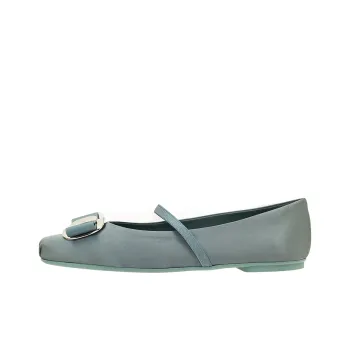 FERRAGAMO Vara Casual Single Shoes 0.5cm Women's Sage Green