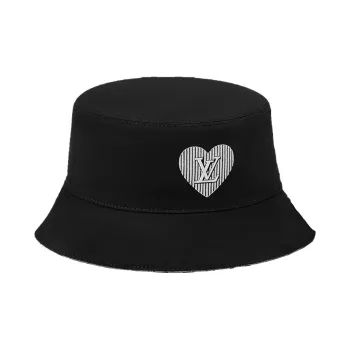 LOUIS VUITTON Cotton Bucket Hats Unisex Black/Blue