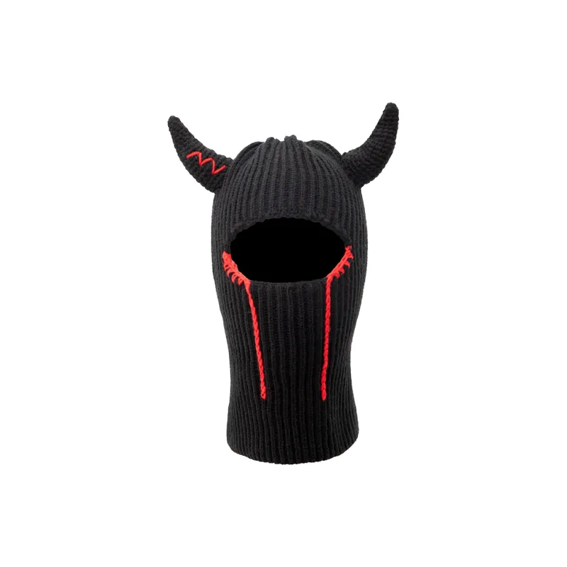 BAIJUAN Acrylic Bullhorn Hat, Knitted Cap Unisex-1