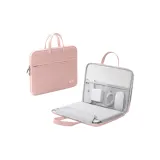 Elegant Pink-"180° Full-Open Fleece Individual Laptop Compartment+Soft Leather Portable+Magic Bag"