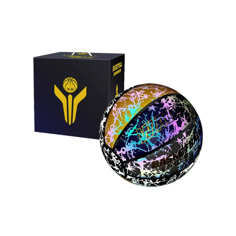 WADE PU Basketball Shimmering Square Yellow Purple Size 7 Reflective Training Unisex-6