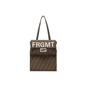 FENDI FRGMT Junya Ito Collaboration Baguette Polyester Handbag Shoulder Bag Men's Brown