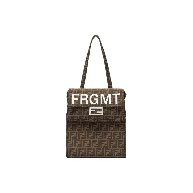 FENDI FRGMT Junya Ito Collaboration Baguette Polyester Handbag Shoulder Bag Men's Brown-0