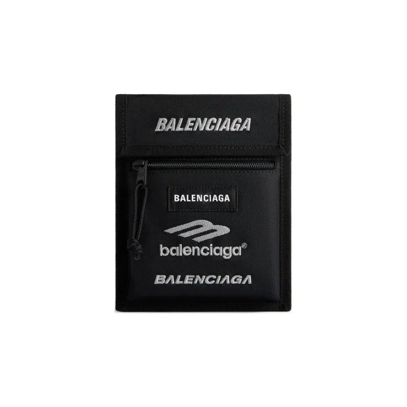 Balenciaga Explorer Polyamide Handheld Shoulder Bag, Crossbody Bag Trumpets Men's Black-0