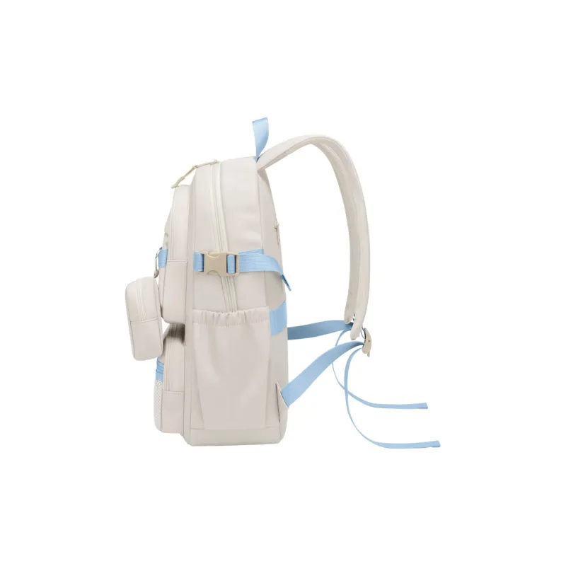 V.NINE Fabric Women's University Student Backpack For Men Backpack Tubas Unisex Fragrant Tea Ecru-3