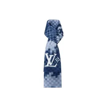 LOUIS VUITTON Knit Scarves Unisex Blue