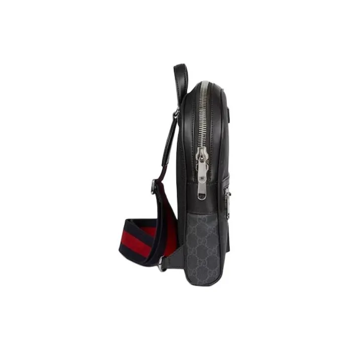 GUCCI Canvas With Leather Handbag, Shoulder Bag, Crossbody Bag Men's Black-3